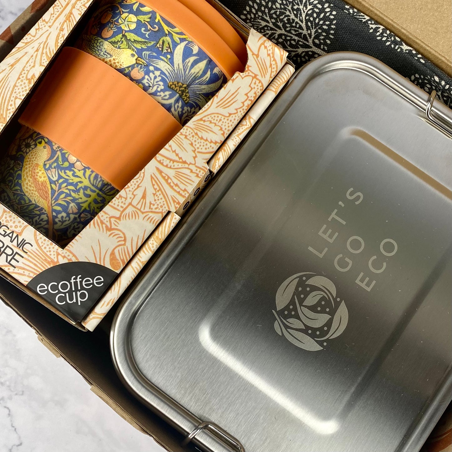 Gift Box "Green on the Go" - Travel Mug, Bento Box, Travel Cutlery, Tote Bag