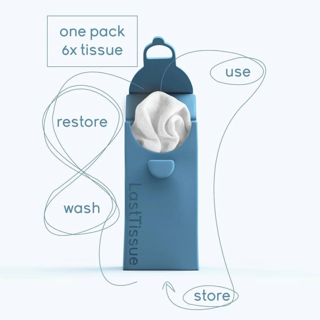 LastTissue Reusable Tissue Pack - GOTS certified organic and silicone